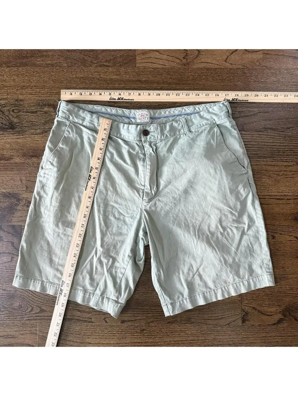 Faherty Mint Green Chino Shorts Mens 35 Cotton Stretch Casual Summer